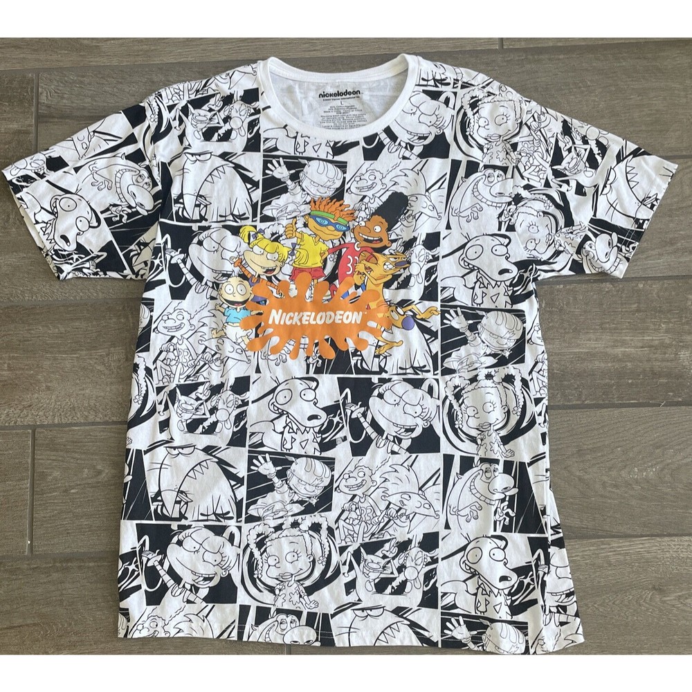 nickelodeon graphic shirt all over print size large Y2K style NWOT